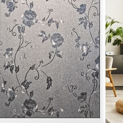 Hibiscus Static-Cling Privacy Window Film, 100 x 900 cm