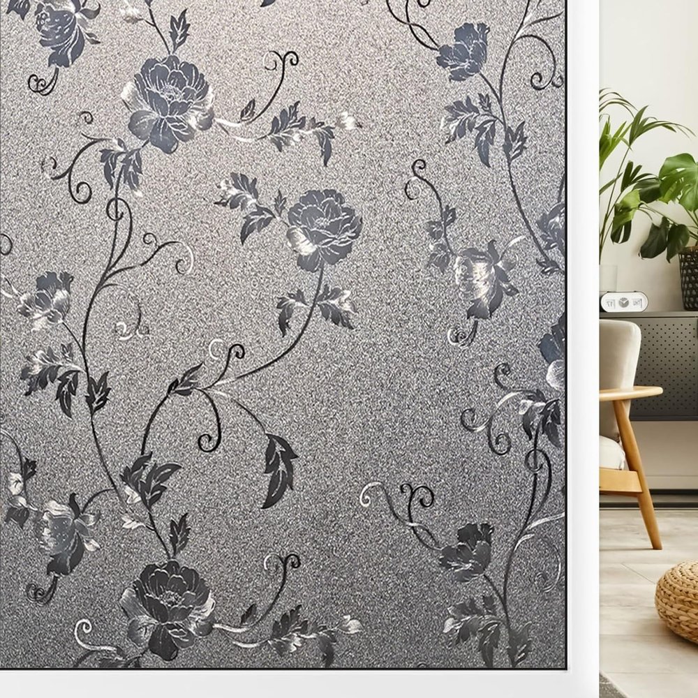 Hibiscus Static-Cling Privacy Window Film, 100 x 900 cm