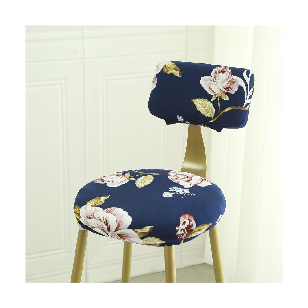 Mswborml Stretch Bar Stool Cover with Round Backrest