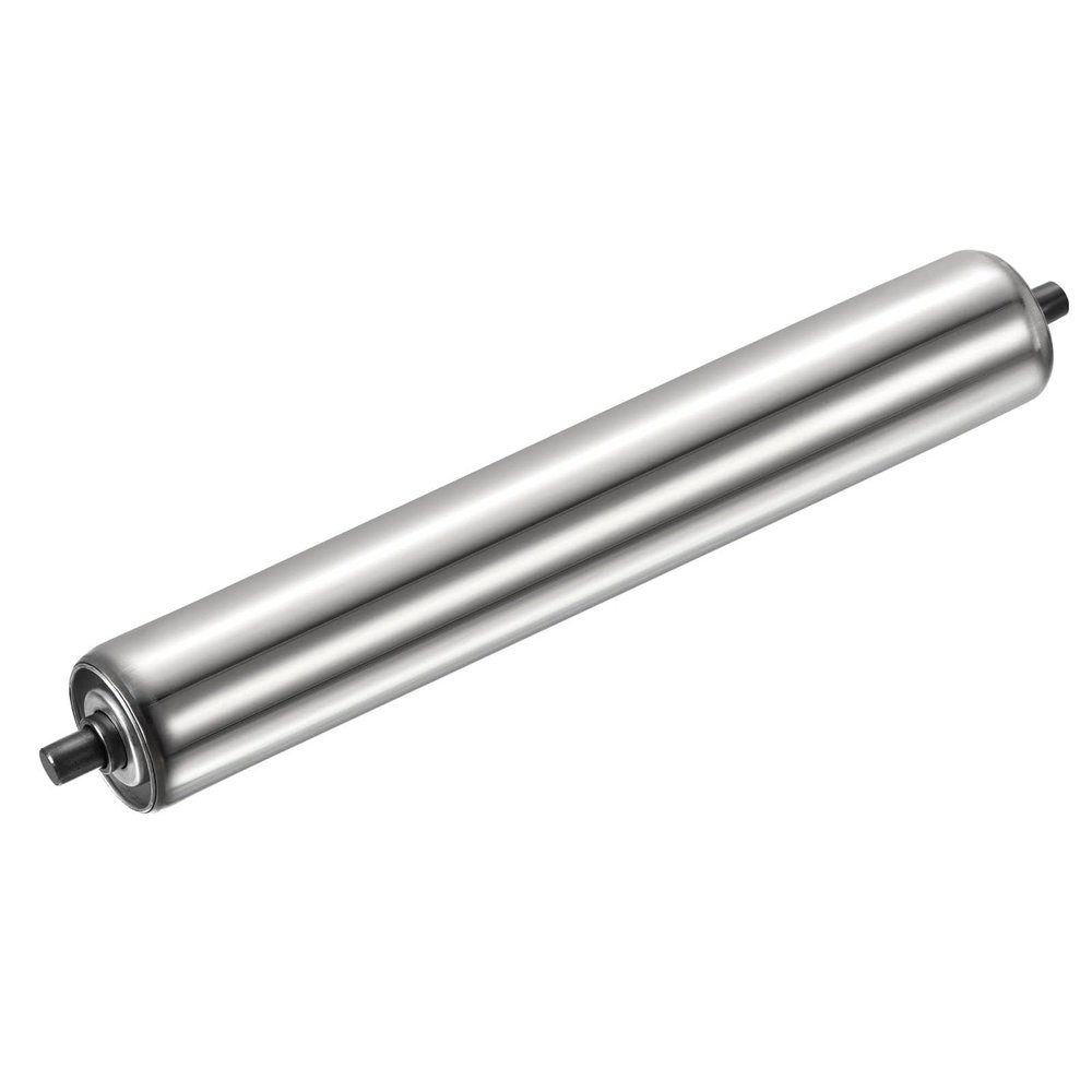 Stainless Steel Conveyor Roller, 1 in / 2.5 cm Diameter, 17.7 in / 45 cm Length, Corrosion-Resistant Replacement Roller (Total Length: 350 mm / 13.7 in)