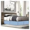 SUBLXPoten Pleated Bed Skirt, Soft Wrinkle-Resistant Fabric, Blue, 150 x 200 x 35 cm view 1
