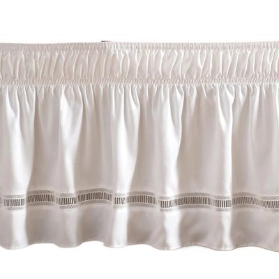 SUBLXPoten Bed Skirt with Embroidery and Ruffles, Adjustable Straps, 15 in. High, 71 x 79 x 15 in.