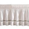 SUBLXPoten Bed Skirt with Embroidery and Ruffles, Adjustable Straps, 15 in. High, 71 x 79 x 15 in. view 1