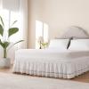 SUBLXPoten Bed Skirt with Embroidery and Ruffles, Adjustable Straps, 15 in. High, 71 x 79 x 15 in. view 3