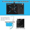 Black Kitchen Sink, Stainless Steel Workstation Sink with Pull-Out Faucet and Complete Accessory Set, 80 x 50 cm view 4