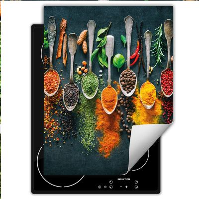 TMK ArtDeko Stovetop Cover 40 x 52 cm, One-Piece Roll-Up Mat with Spice Kitchen Design