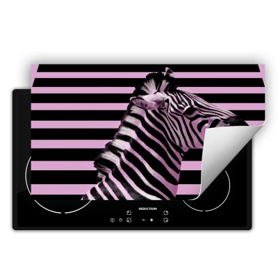 TMK ArtDeko One-Piece Stove Cover, Vinyl Ceramic Hob Protector, 90 x 52 cm, Purple Zebra
