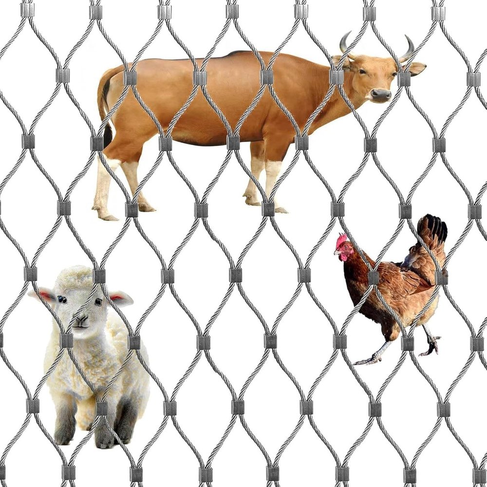 Wzmazingly Stainless Steel Safety Net Flexible Cable Mesh Railing Fall Protection Net (1.1 x 17 m)