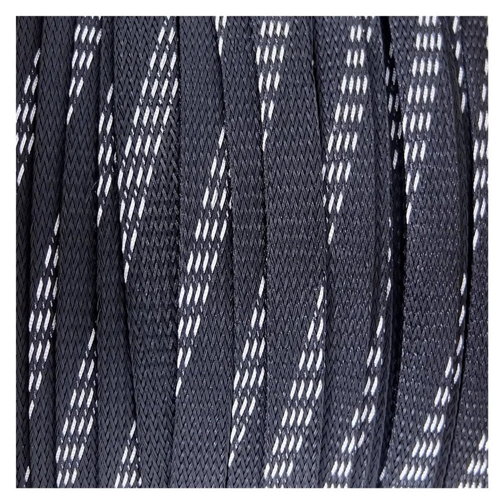 Ayztantine Cable Sleeve, 2 m/10 m PET Expandable Braided Cable Protector, 3/4/6/8/10/12/14 mm, Black Silver Silk, 14 mm × 10 m
