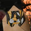 Artery8 Abstract Gold and Black Poppy Flowers Greeting Card for Her, Birthday Card view 3