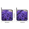 Phayah Purple Rose Pot Holders, 20.3 x 20.3 cm, with Loop, Heat-Resistant, 2-Piece Set view 3
