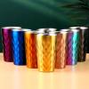 ZXCMY Double-Wall Stainless Steel Coffee Cup with Diamond Texture, 330 ml view 3