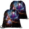VAPOKF Drawstring Gym Bags, Polyethylene, Large Cord, Swim Trainer Bag, Customizable, for School, Gym, Sports, Travel, Star Nebula Space, 2-Pack view 1