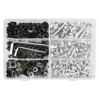 QIBBEI Motorcycle Fairing Bolt and Nut Kit for CBR Models (Silver)