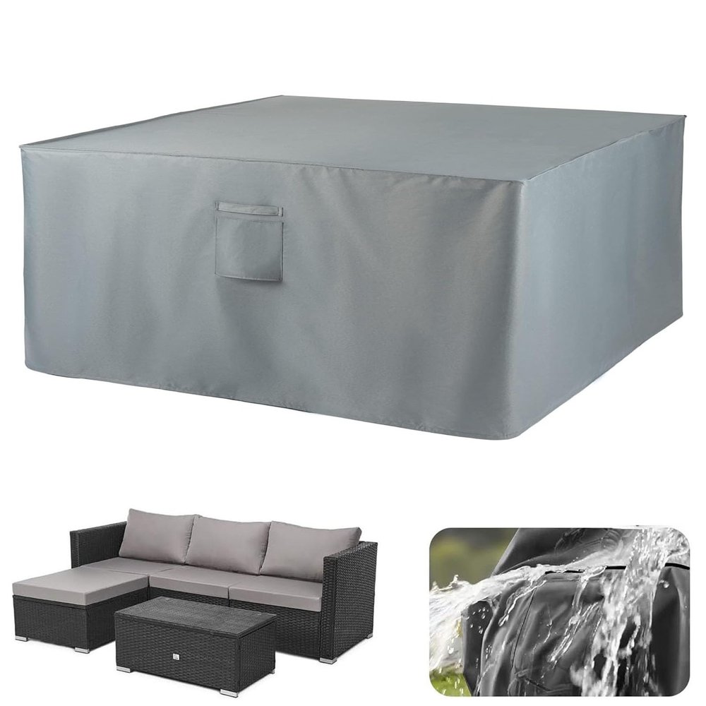 XUEDNGM Waterproof Outdoor Furniture Cover, 222 x 170 x 100 cm, 420D, Gray