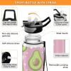 Mnsruu Transparent Water Bottle with Straw, Orange Buffalo Plaid, Tritan, BPA-Free, 1,000 ml view 3