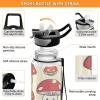 Mnsruu Transparent Water Bottle with Straw, Cute Beaver Forest Animal Design, Tritan, BPA-Free, 1,000 ml Sports Water Bottle for Children, Boys, Girls, Adults, School and Travel view 3