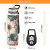 Mnsruu Retro Tropical Flower Water Bottle with Straw, BPA-Free Tritan, Clear view 4