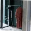 IMIKEYA 5-Piece Telescopic Garment Hook Rod, Adjustable Retractable Clothesline Rod, Stainless Steel, Black view 2