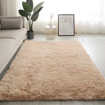 XUEDNGM Shaggy Faux Fur Rug 170 x 240 cm, Non-Slip, Washable, Beige