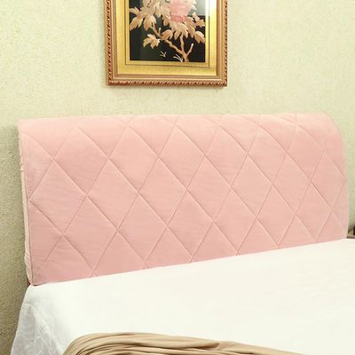 LDLCYCN Velvet Queen-Size Headboard Cover, Quilted Protective Cover, Pink, 2.1 m