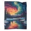 Northern Lights Flannel Fleece Throw Blanket, Soft Warm 3D-Printed Microfiber view 2