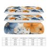 NWTRK 3-Piece Bedding Set with Blue and Orange Flowers on White, Super-Soft Microfiber Duvet Cover Set view 2