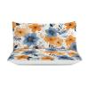 NWTRK 3-Piece Bedding Set with Blue and Orange Flowers on White, Super-Soft Microfiber Duvet Cover Set view 3