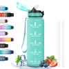 1L Sports Water Bottle with Straw and Time Markings view 1