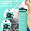 1L Sports Water Bottle with Straw and Time Markings view 2
