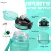 1L Sports Water Bottle with Straw and Time Markings view 4