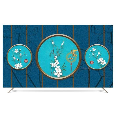 LUNCHS Creative TV Cover for Flat-Screen TVs, Desk/Wall Mount, Elegant and Versatile, 60 in (136 × 90 cm), Round