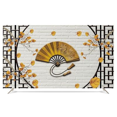 LUNCHS Creative TV Cover for Flat-Screen TVs, 27 in (64 × 43 cm), Fan Pattern