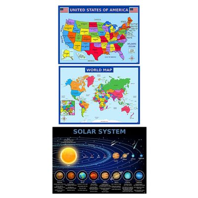Solar System Educational Map for School, Parties, and Classroom Use