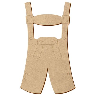 MDF Lederhosen Bib Pants V1 – DIY Décor, 5–50 cm