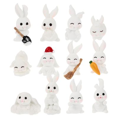 Cabilock 36-Piece Mini Rabbit Garden Decorations, Resin Bunny Figurines