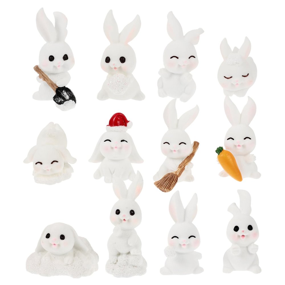 Cabilock 36-Piece Mini Rabbit Garden Decorations, Resin Bunny Figurines