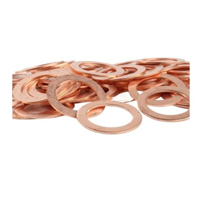 0.5 mm Thick Copper Flat Washers, M3–M42, M14 x 20 x 0.5 mm, 30 Pieces