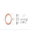0.5 mm Thick Copper Flat Washers, M3–M42, M14 x 20 x 0.5 mm, 30 Pieces view 2