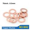 0.5 mm Thick Copper Flat Washers, M3–M42, M14 x 20 x 0.5 mm, 30 Pieces view 3