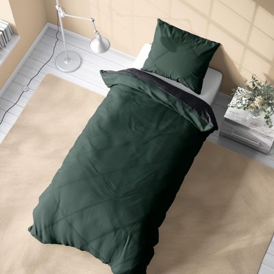 Leonado Vicenti Premium Fine Flannel Bedding Set, 135 x 200 cm, 100% Cotton, 2-Piece, Green