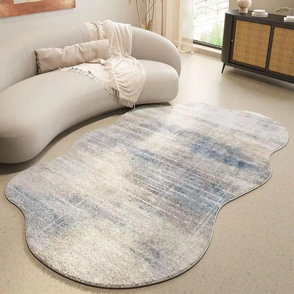 Living Room Rugs, Irregular-Shaped Area Rug, Lint-Free Bedroom Rug, Washable Rug