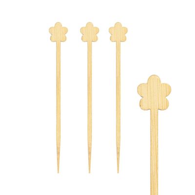 VEPATIM 1,200 Disposable Bamboo Picks “Flower,” 9 cm