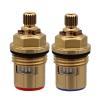 Brass Ceramic Faucet Cartridge, Quarter-Turn, 1/2 in x 20-Tooth Spline, 43 mm (Red + Blue) view 1