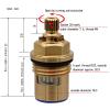 Brass Ceramic Faucet Cartridge, Quarter-Turn, 1/2 in x 20-Tooth Spline, 43 mm (Red + Blue) view 3