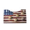 Leather Tissue Box Cover with American Flag and Baseball Print view 2