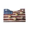 Leather Tissue Box Cover with American Flag and Baseball Print view 4