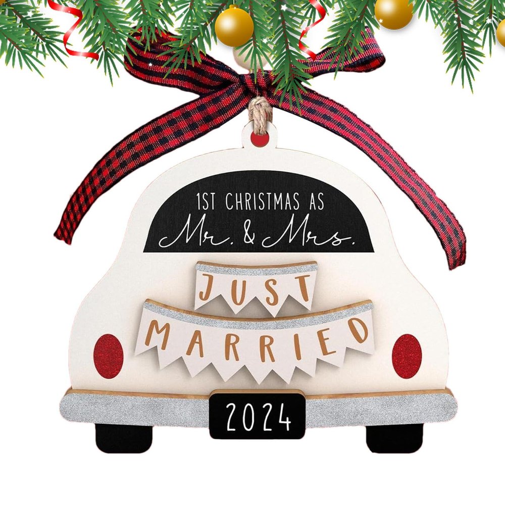 Just Married Car Ornament