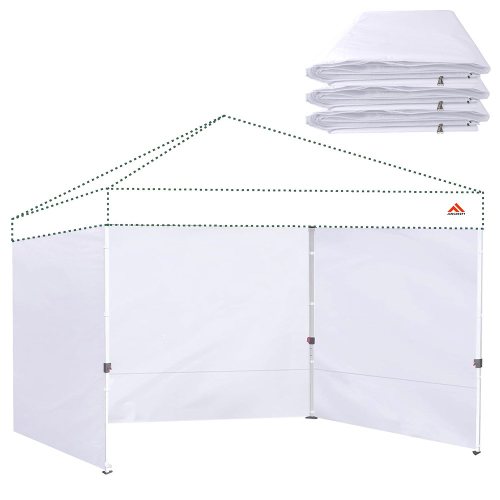 JANCANOPY Instant Canopy Sidewalls for 25.4 x 25.4 cm Canopy, Straight Leg, 3-Piece, White Only