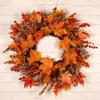 Halloween Fall Door Wreath, Large Maple Leaf Wreath with Pumpkins for Indoor and Outdoor Use view 1